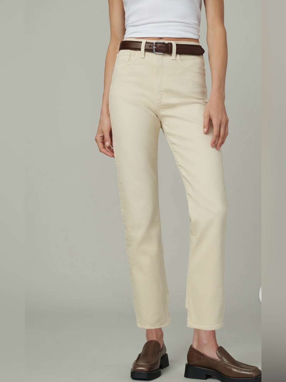 Joe’s Jeans The Margot Slim Ankle High Rise Straight $198 NWT Sz 29 Creme Brulee